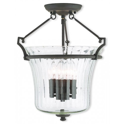 Livex Lighting Cortland 4 Light Bronze Ceiling Mount