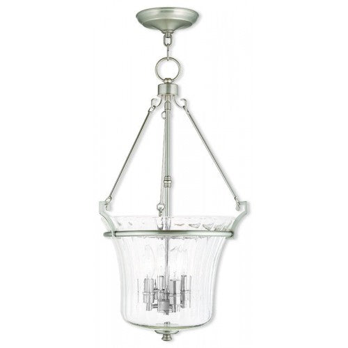 Livex Lighting Cortland 4 Light Brushed Nickel Pendant