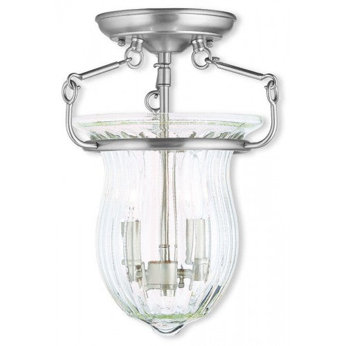 Livex Lighting Andover 2 Light Brushed Nickel Ceiling Mount