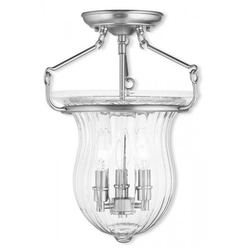 Livex Lighting Andover 3 Light Brushed Nickel Ceiling Mount