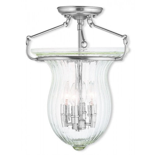 Livex Lighting Andover 4 Light Brushed Nickel Ceiling Mount