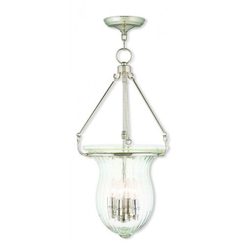 Livex Lighting Andover 4 Light Polished Nickel Pendant