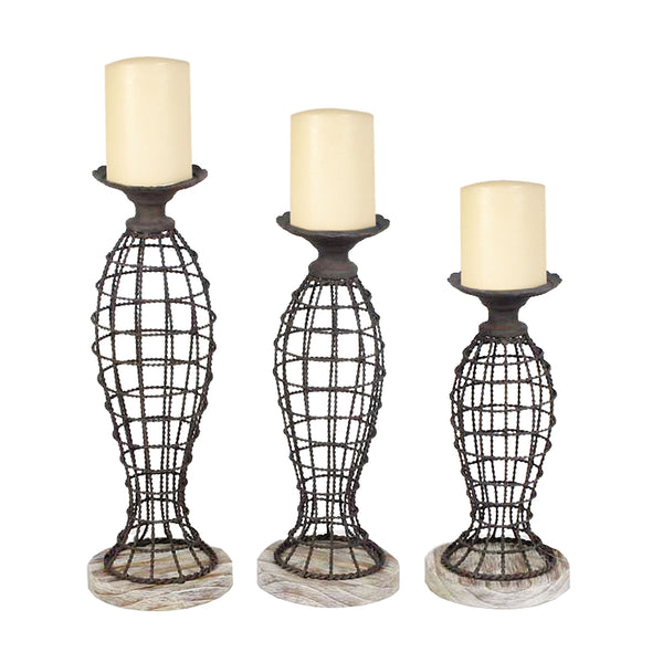 Set of 3 Beachcomber Candleholders