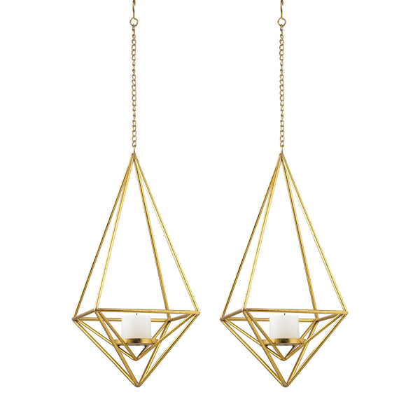 Angular Study Tea Light Mini Pendants - Set of 2