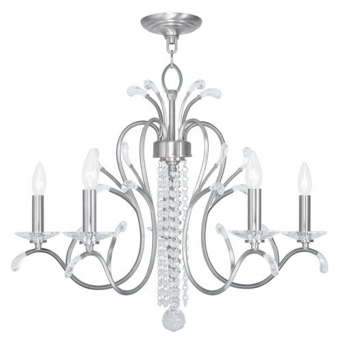 Livex Lighting Serafina 5 Light Brushed Nickel Chandelier