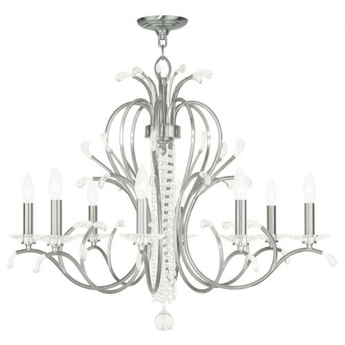 Livex Lighting Serafina 8 Light Brushed Nickel Chandelier