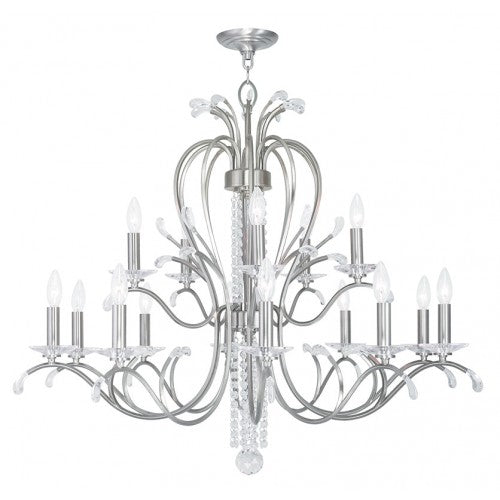 Livex Lighting Serafina 10 Light + 5 Light BN Chandelier
