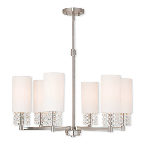 Livex Lighting Carlisle 6 Light Brushed Nickel Chandelier