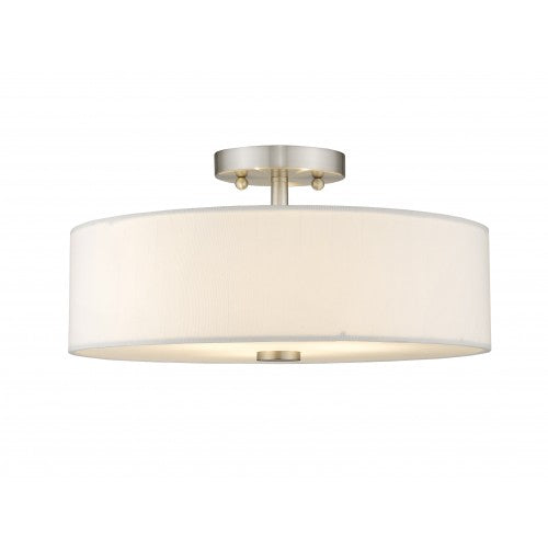 Livex Lighting Brighton 3 Light Brushed Nickel Ceiling Mount