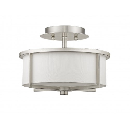 Livex Lighting Wesley 2 Light Brushed Nickel Ceiling Mount