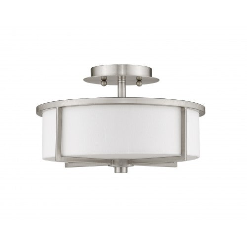 Livex Lighting Wesley 2 Light Brushed Nickel Ceiling Mount