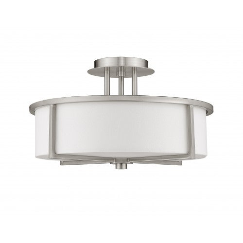 Livex Lighting Wesley 3 Light Brushed Nickel Ceiling Mount