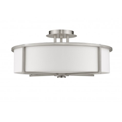 Livex Lighting Wesley 4 Light Brushed Nickel Ceiling Mount