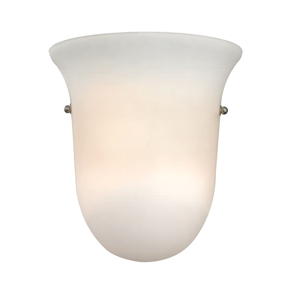 Wall Sconces 1 Light Sconce In Brushed Nickel And White Glass