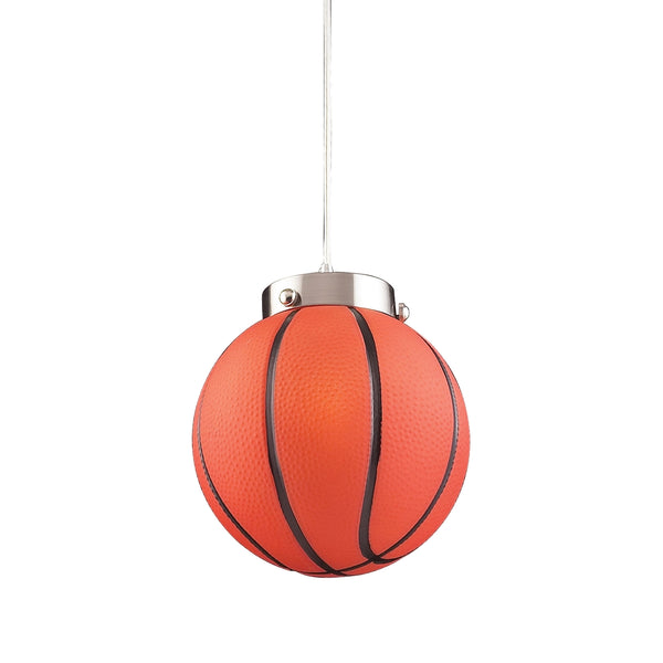 Novelty 1 Light Basketball Pendant In Satin Nickel