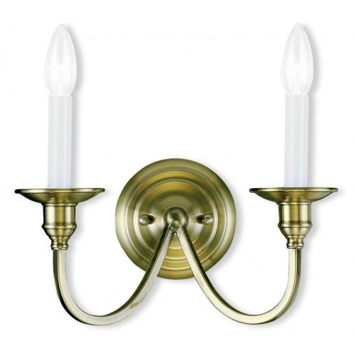 Livex Lighting Cranford 2 Light Antique Brass Wall Sconce