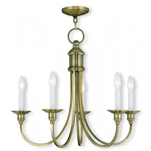 Livex Lighting Cranford 5 Light Antique Brass Chandelier