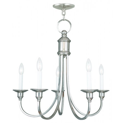 Livex Lighting Cranford 5 Light Polished Nickel Chandelier