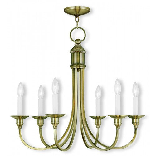 Livex Lighting Cranford 6 Light Antique Brass Chandelier