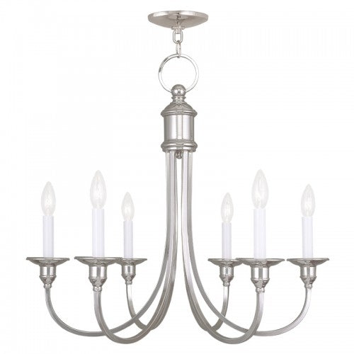 Livex Lighting Cranford 6 Light Polished Nickel Chandelier