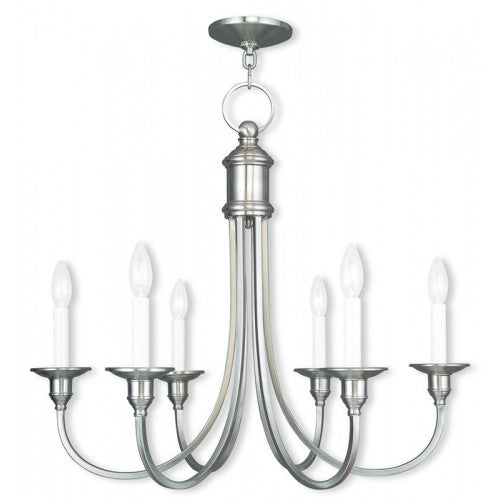 Livex Lighting Cranford 6 Light Brushed Nickel Chandelier