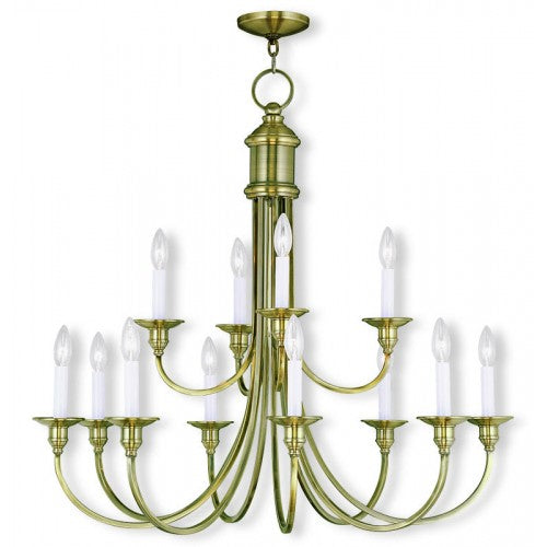 Livex Lighting Cranford 12 Light Antique Brass Chandelier
