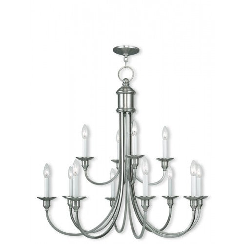 Livex Lighting Cranford 12 Light Brushed Nickel Chandelier