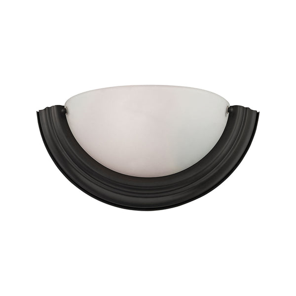 Wall Sconces 1 Light Sconce In Brushed Nickel And White Glass