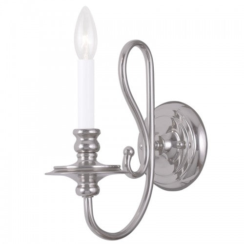 Livex Lighting Caldwell 1 Light Polished Nickel Wall Sconce