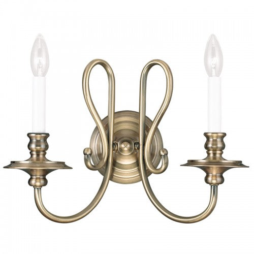 Livex Lighting Caldwell 2 Light Antique Brass Wall Sconce