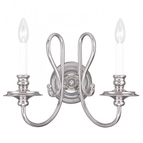 Livex Lighting Caldwell 2 Light Polished Nickel Wall Sconce