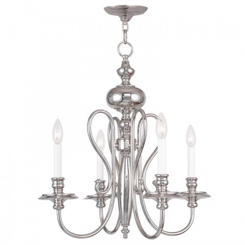 Livex Lighting Caldwell 4 Light Polished Nickel Chandelier