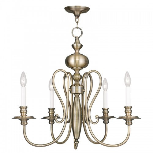 Livex Lighting Caldwell 5 Light Antique Brass Chandelier