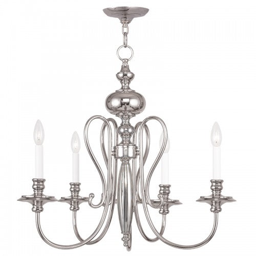 Livex Lighting Caldwell 5 Light Polished Nickel Chandelier