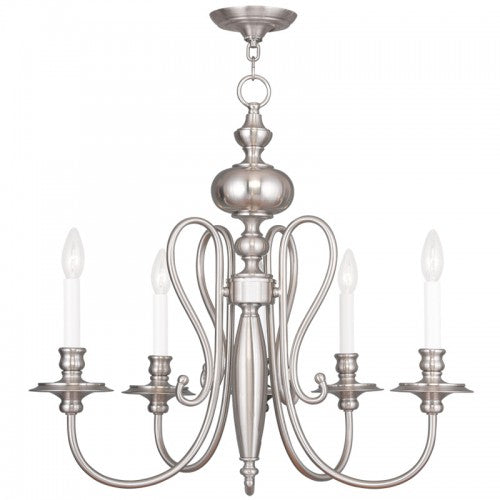 Livex Lighting Caldwell 5 Light Brushed Nickel Chandelier