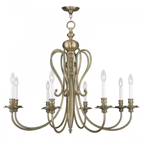 Livex Lighting Caldwell 8 Light Antique Brass Chandelier