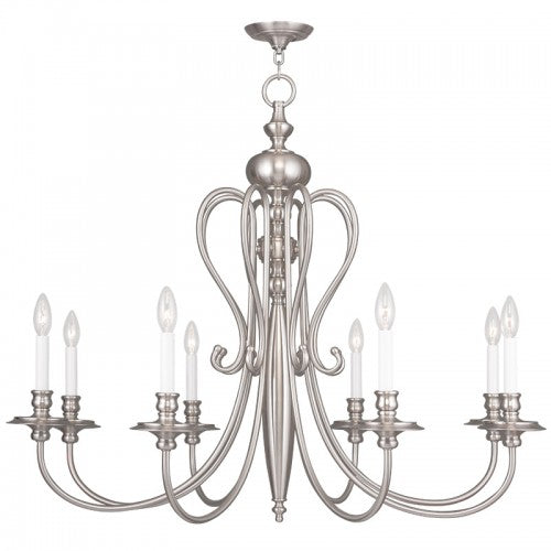 Livex Lighting Caldwell 8 Light Brushed Nickel Chandelier