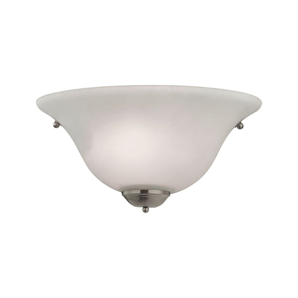 Wall Sconces 1 Light Sconce In Brushed Nickel And White Glass