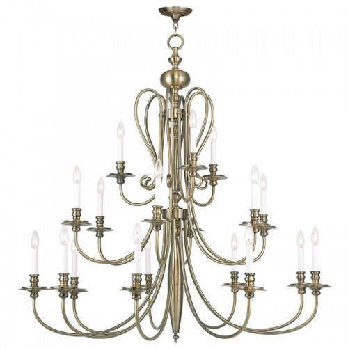 Livex Lighting Caldwell 18 Light Antique Brass Chandelier