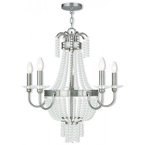 Livex Lighting Valentina 5 Light Brushed Nickel Chandelier