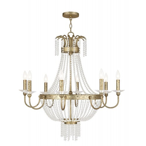Livex Lighting Valentina 8 Light Winter Gold Chandelier