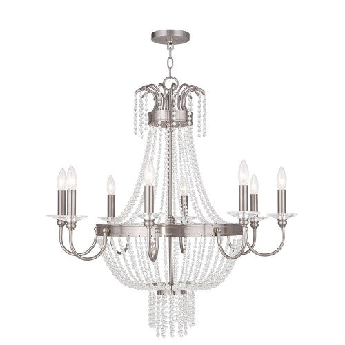 Livex Lighting Valentina 8 Light Brushed Nickel Chandelier