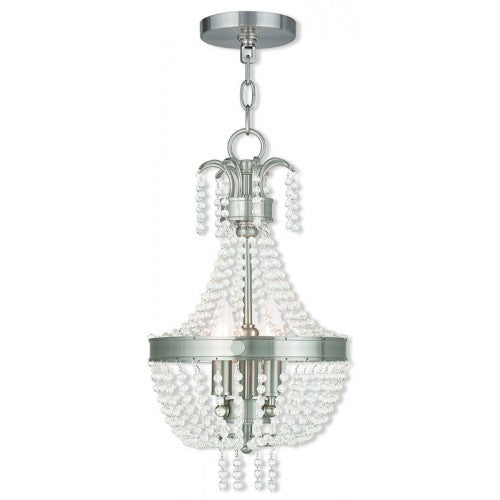 Livex Lighting Valentina 3 Light Brushed Nickel Pendant