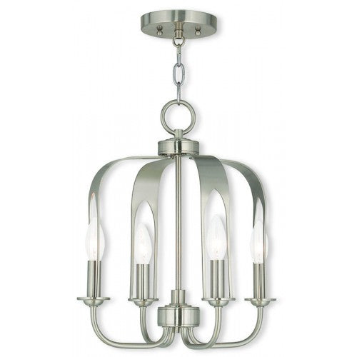 Livex Lighting Addison 4 Light BN Mini Chandelier/Ceiling Mount