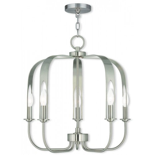 Livex Lighting Addison 5 Light Brushed Nickel Chandelier