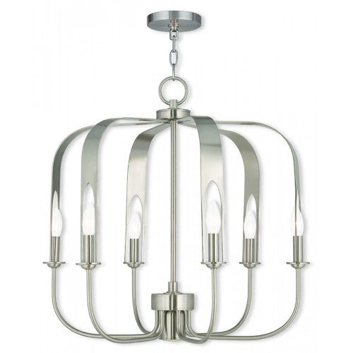 Livex Lighting Addison 6 Light + 1 Light BN Chandelier