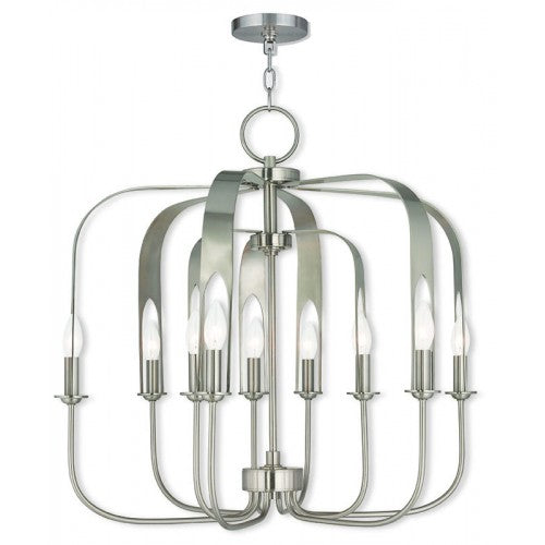 Livex Lighting Addison 6 Light + 3 Light BN Chandelier