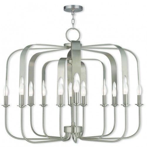 Livex Lighting Addison 8 Light + 4 Light BN Chandelier