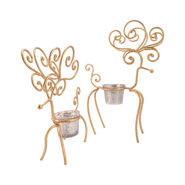 Gilded Set of 2 Reindeer