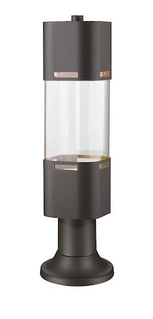 Z-Lite Lestat 1 Light Outdoor LED Post Head with Pier Mount 562PHBR-553PM-DBZ-LE